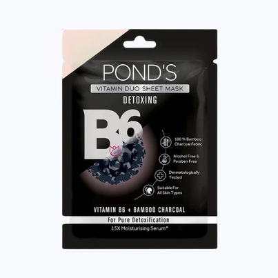 POND'S Activated Charcoal Clear Detox Skin, With Vitamin B6 Sheet Mask