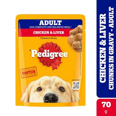 Pedigree Adult Chicken & Liver Chunks In Gravy Wet Dog Food Pedigree Adult Chicken & Liver Chunks In Gravy Wet Dog Food