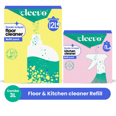 Cleevo Powder to Liquid Floor Cleaner & Kitchen Cleaning Spray