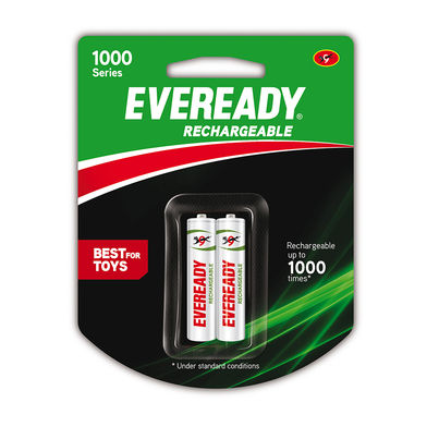 Eveready Rechargeable AAA BP2 600 NIMH Battery(1000 Series)|Pack of 2