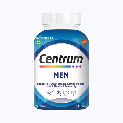 Centrum Men Multivitamins with Vit. B, C, D, & more for Energy, Immunity, Strength (50 Veg Tablets)