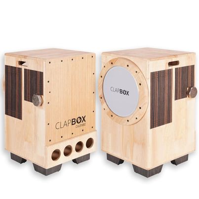 Clapbox Cajembe Cajon (4 Instruments In 1) - Rubber Wood (H:50 W:30 L:30) 3 Internal Snares,Natural