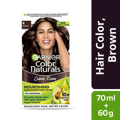 Garnier Color Naturals Long-Lasting Creme Hair Color | Brown - Shade 4 Garnier Color Naturals Long-Lasting Creme Hair Color | Brown - Shade 4