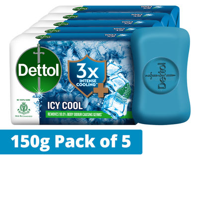 Dettol Icy Cool Bathing Soap Bar with 3X intense cooling Dettol Icy Cool Bathing Soap Bar with 3X intense cooling