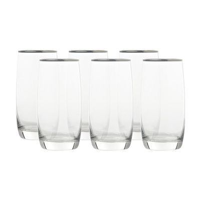 Ocean Ivory Water Glass Platinum Band | 370 ml | 6 pcs