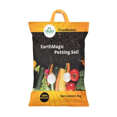 TrustBasket Enriched organic Earth Magic Potting Soil Fertilizer for Plants, 5 Kg TrustBasket Enriched organic Earth Magic Potting Soil Fertilizer for Plants, 5 Kg