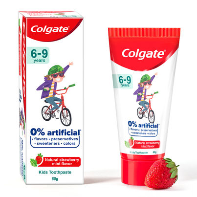 Colgate Toothpaste For Kids (6-9 Years) Natural Strawberry Mint Flavour 0% Artificial Tube