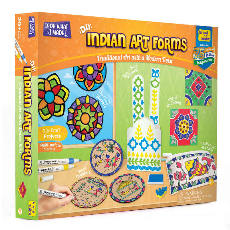 Imagimake Indian Art Forms Kit | Cultural Learning Toy | Traditional Craft Set for Kids Imagimake Indian Art Forms Kit | Cultural Learning Toy | Traditional Craft Set for Kids