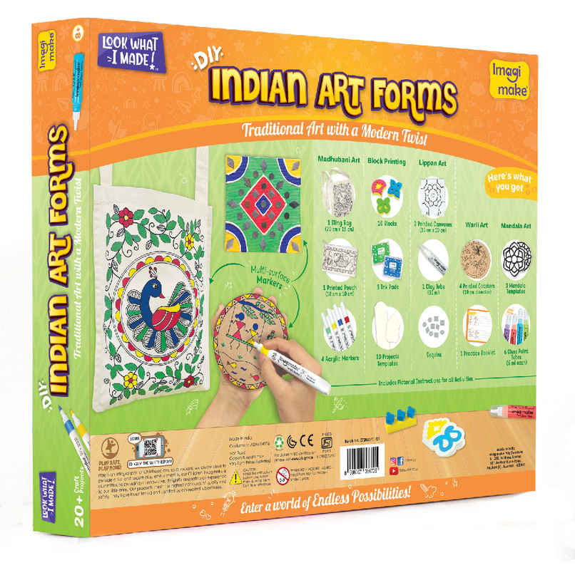Imagimake Indian Art Forms Kit | Cultural Learning Toy | Traditional Craft Set for Kids
