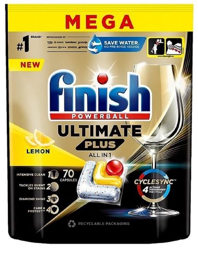 Finish Ultimate Plus Lemon Dishwasher Tablets