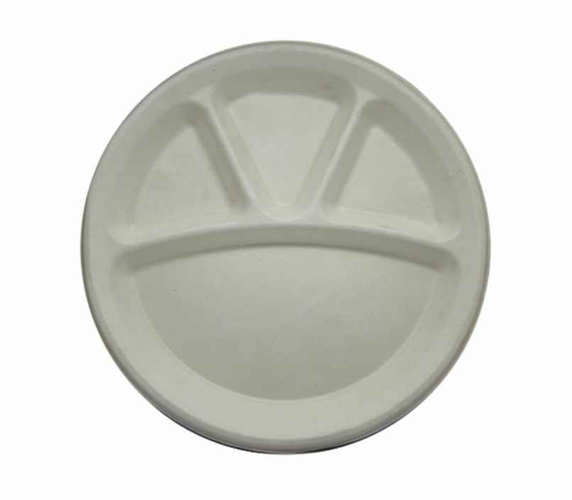 Ezee Disposable 11 Inch Bagasse Plates 4 Compartment Ezee Disposable 11 Inch Bagasse Plates 4 Compartment