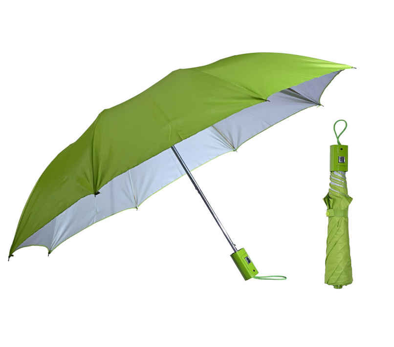 Citizen 21 Inch Mono Silver Umbrella - Lime Green