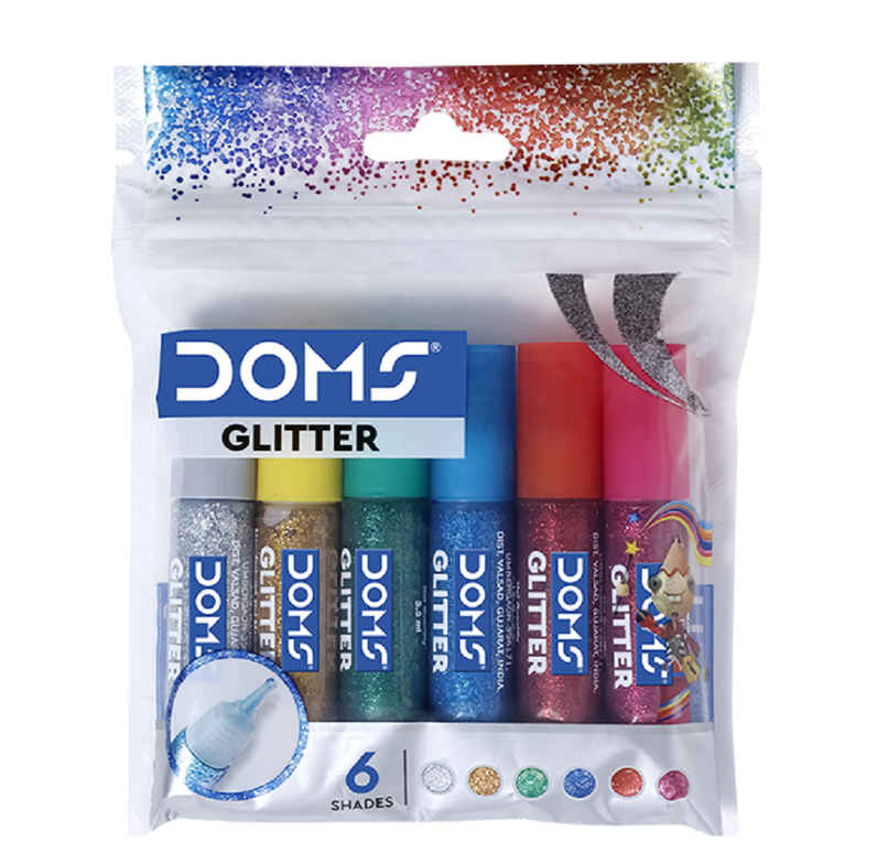 Doms Glitter Colour 5.5.Ml 6 Shades Doms Glitter Colour 5.5.Ml 6 Shades