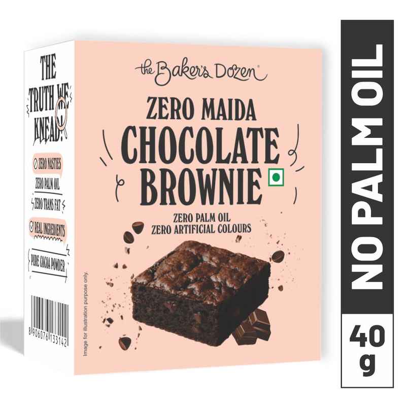 The Baker's Dozen Zero Maida Chocolate Brownie | Veg Brownie cake | Dessert | Made with Cocoa Powder