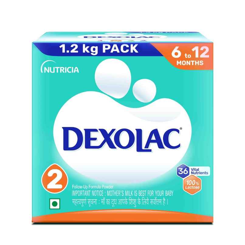 Dexolac Infant Formula Milk Powder For Babies - Stage 2 | 6 To 12 Months | Large Pack