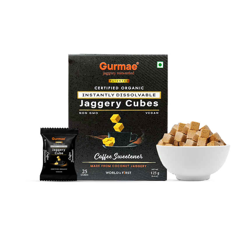 Gurmae Certified Organic Instantly Dissolvable Jaggery Cubes Coffee Sweetener Gurmae Certified Organic Instantly Dissolvable Jaggery Cubes Coffee Sweetener