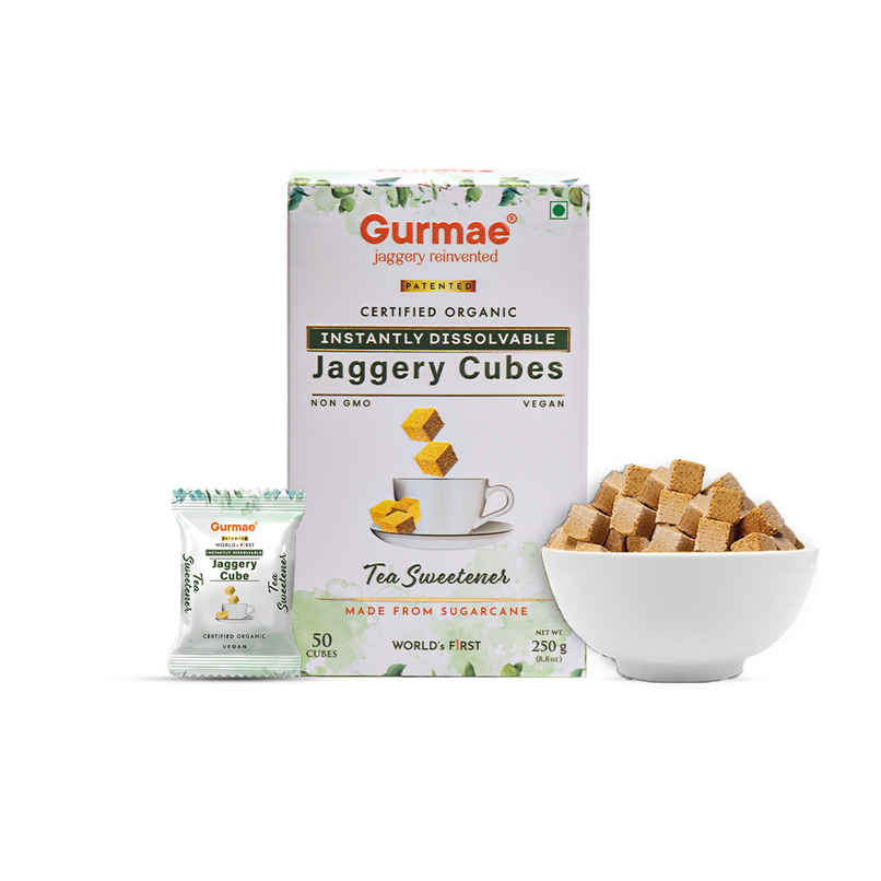 Gurmae Certified Organic Instantly Dissolvable Jaggery Cubes Tea Sweetener Gurmae Certified Organic Instantly Dissolvable Jaggery Cubes Tea Sweetener