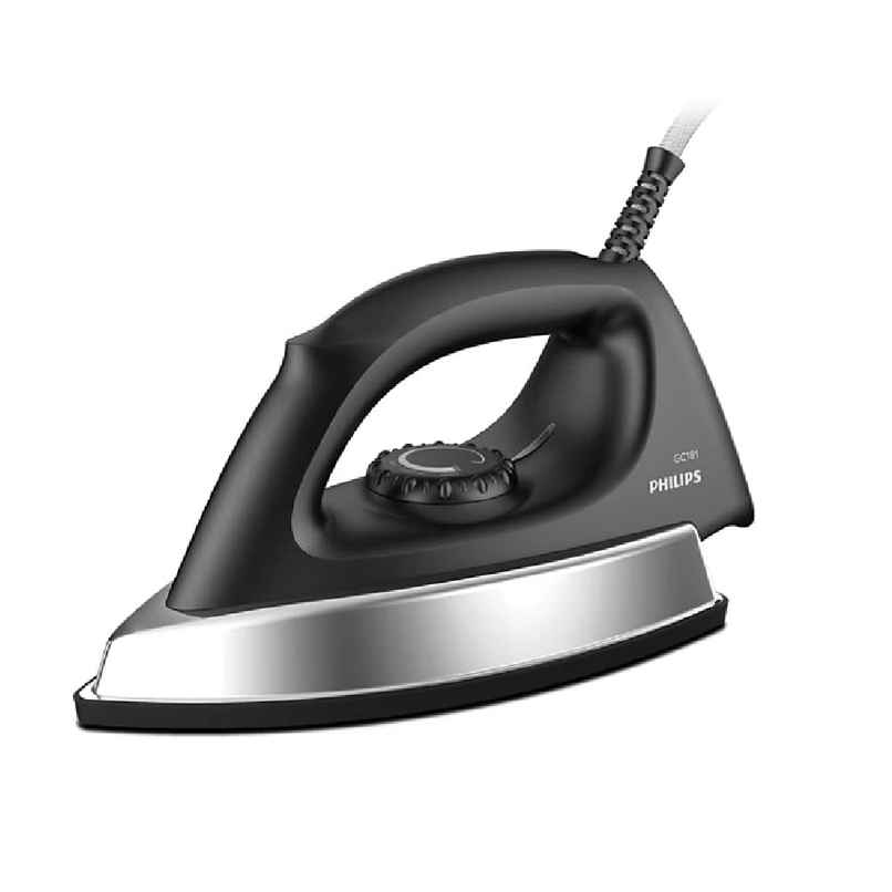 Philips Gc181/8 Stainless Steel Heavyweight Dry Iron,1000 Watts Power, Black Non-Stick Soleplate, Ergonomic Grip - Black