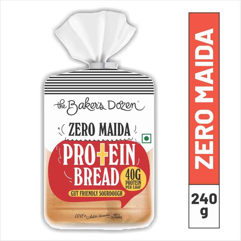 The Baker's Dozen Zero Maida Protein Bread | 40g Protein | Whole wheat | Atta Bread | Sourdough
