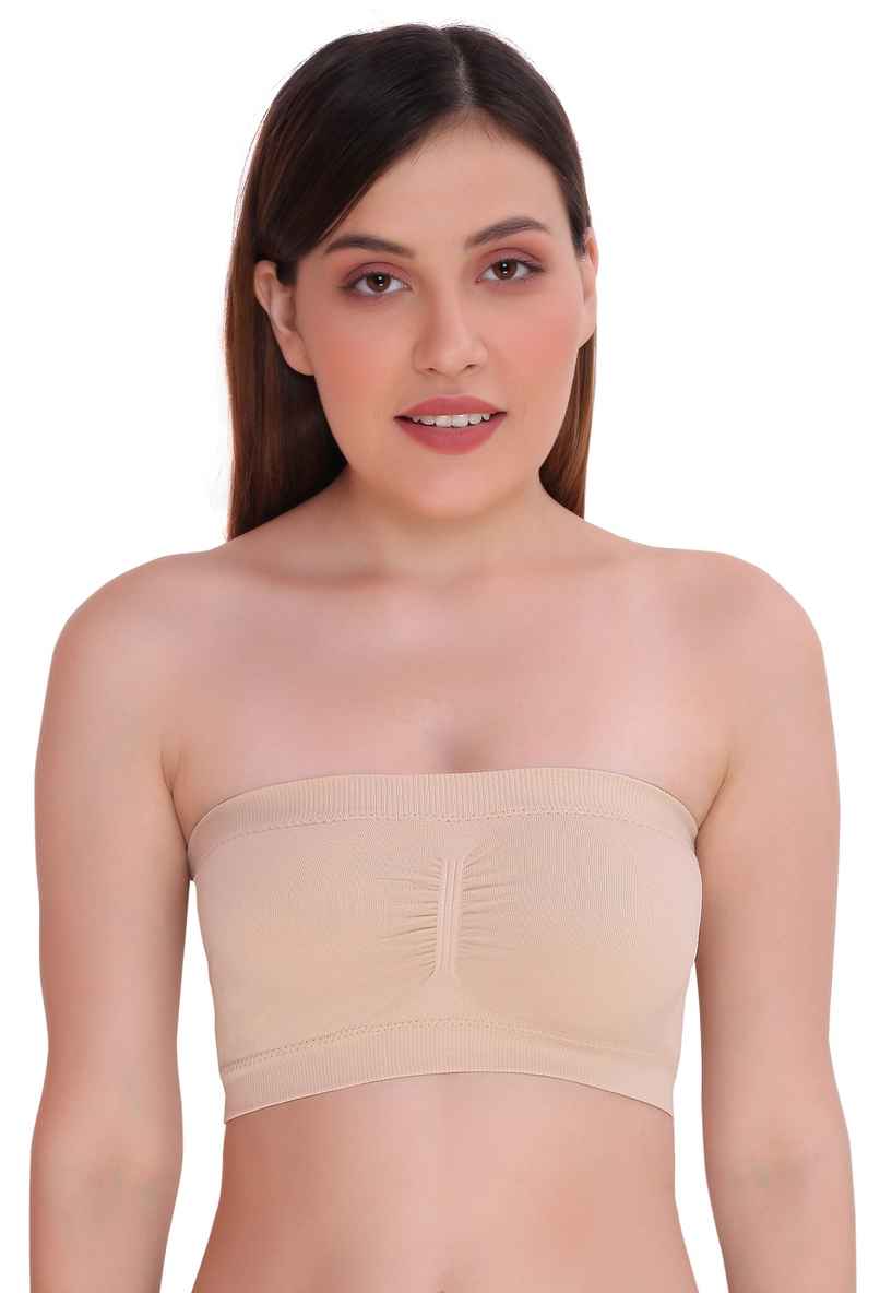 PLUMBURY Lightly Padded Seamless Bandeau Tube Bra - 34B PLUMBURY Lightly Padded Seamless Bandeau Tube Bra - 34B