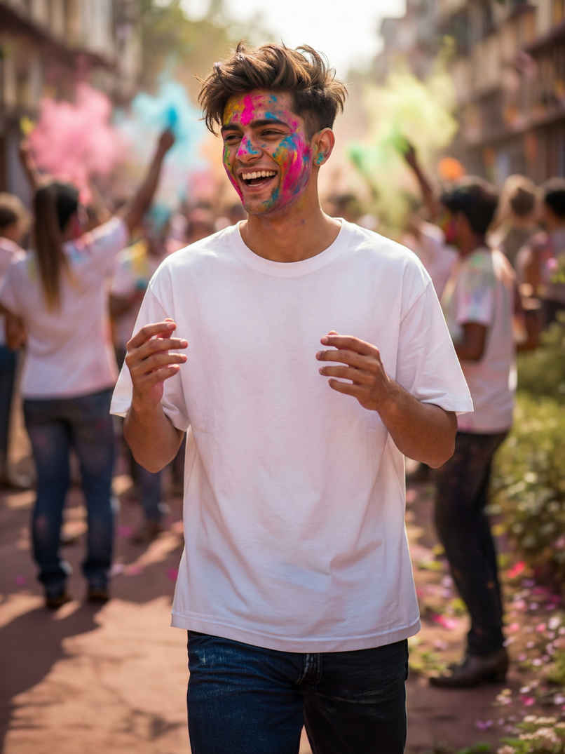 Springman Men 100% Cotton French Terry Oversized T-shirt | White - XXL