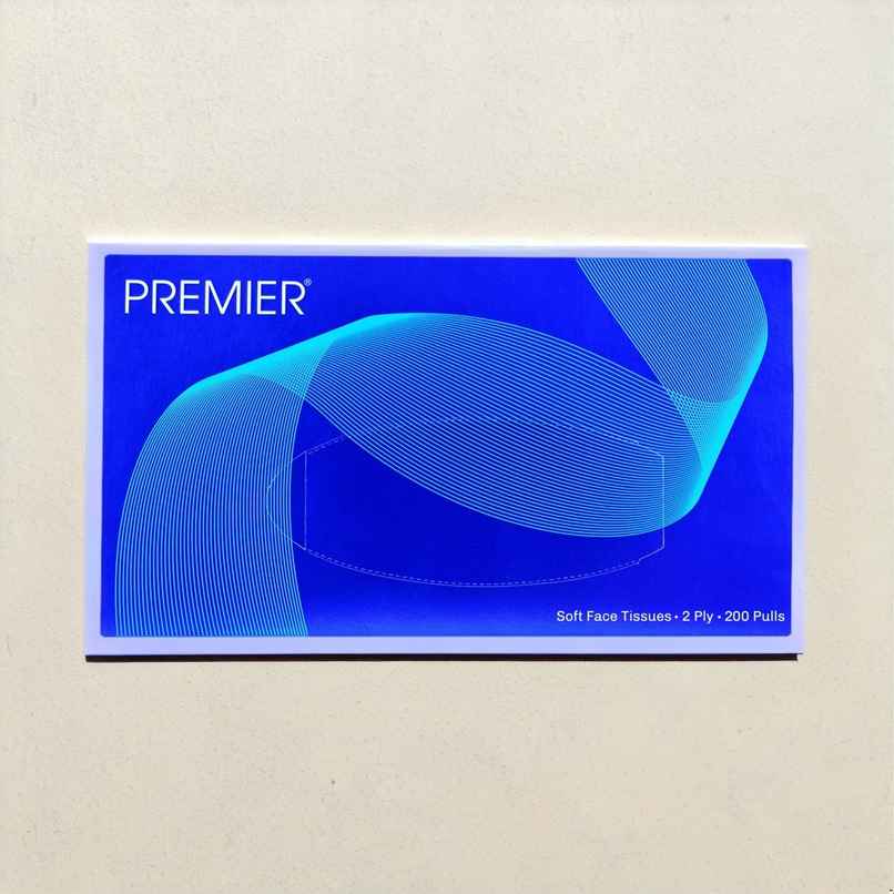 Premier Face Tissue Box | 200 Pulls | 2 Ply - Pack of 1