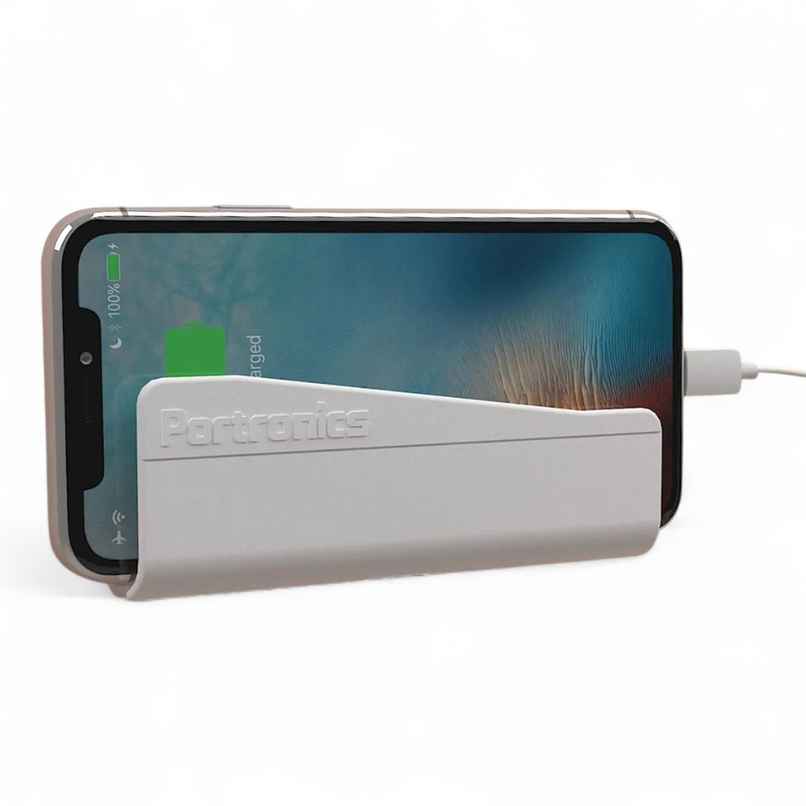 Portronics Modesk 101 Wall Hanging Mobile Holder Wall Mount with Adhesive Strips(White)