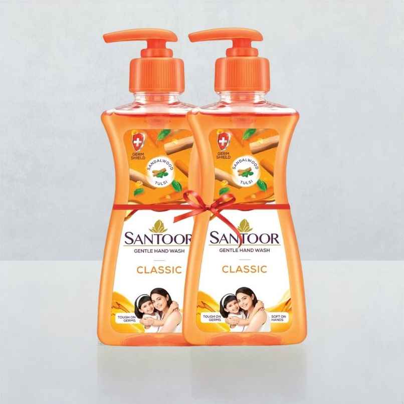Santoor Classic Gentle Anti-Bacterial Hand Wash With Natural Goodness of Sandalwood and Tulsi Santoor Classic Gentle Anti-Bacterial Hand Wash With Natural Goodness of Sandalwood and Tulsi