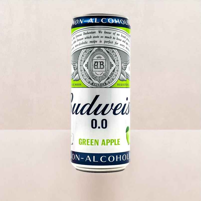 Budweiser 0 Non Alcoholic Beer Green Can