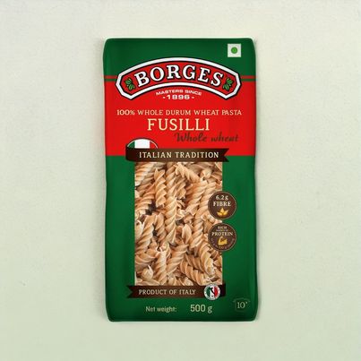 BORGES Whole Durum Wheat Pasta Fusilli