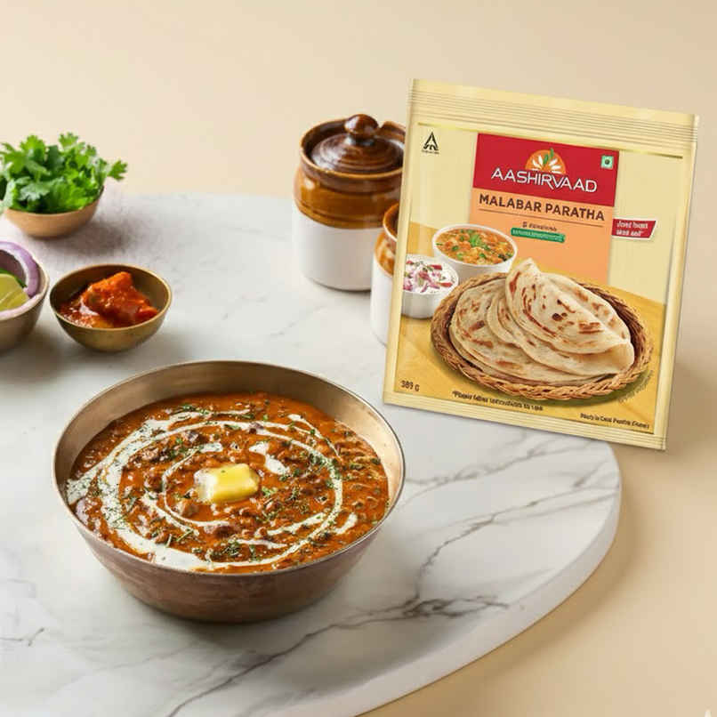 Dal makhani + Aashirvaad Malabar Paratha | Heat & Eat Dal makhani + Aashirvaad Malabar Paratha | Heat & Eat