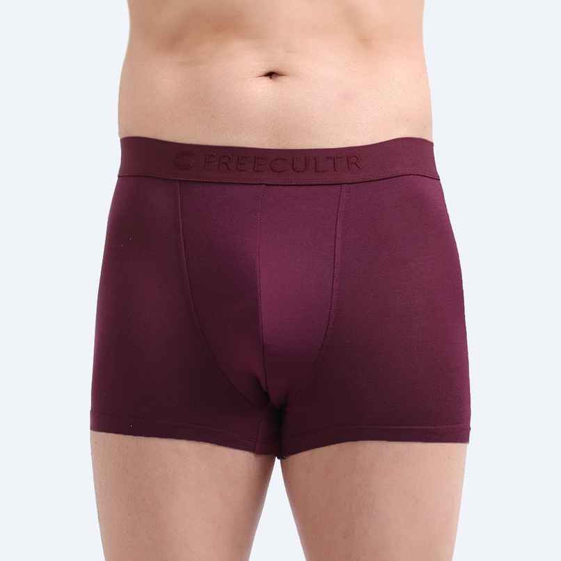 Freecultr Men's Underwear Micromodal Airsoft Trunk - Pack of 1 Port Wine - M