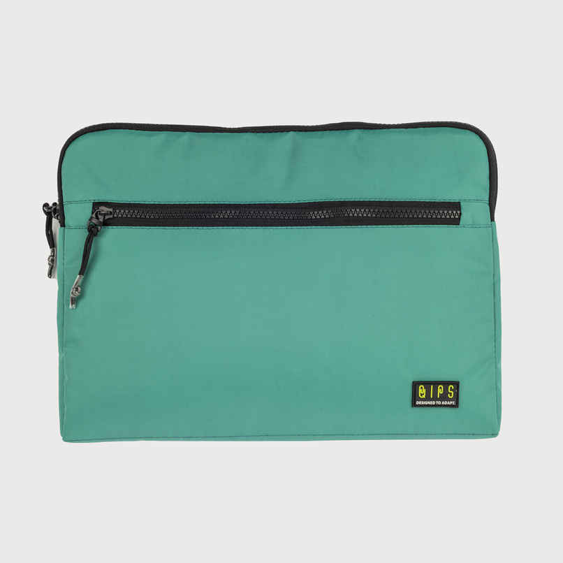 QIPS Unisex Solid Polyester 13 L Laptop Sleeve | Green