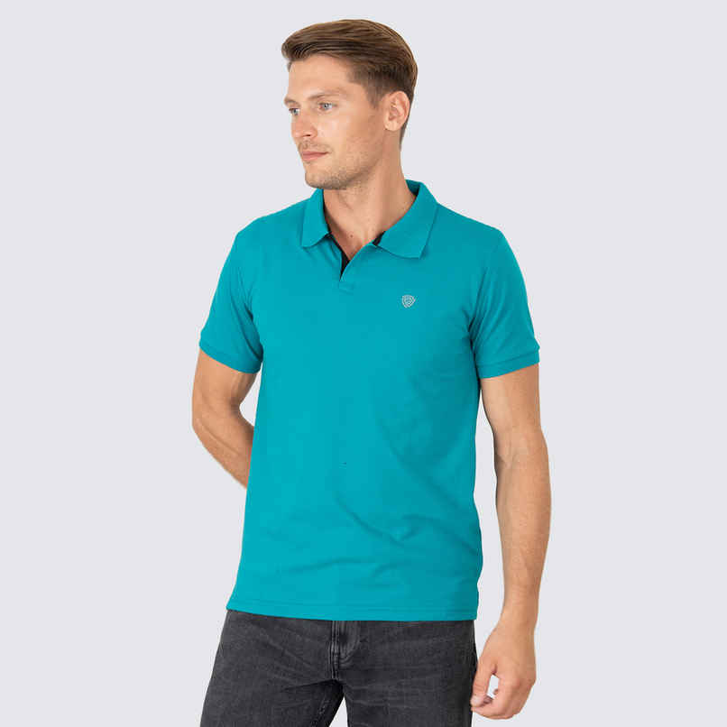 Lux Cozi Men's Cotton Polo T-Shirt, Sea Green, S Lux Cozi Men's Cotton Polo T-Shirt, Sea Green, S