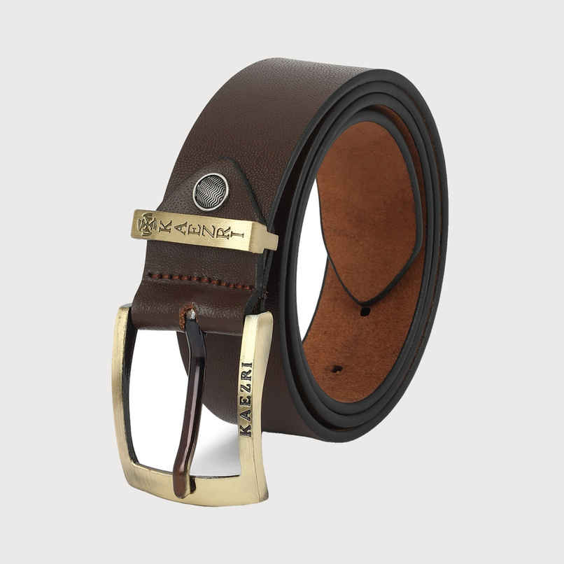 Kaezri Genuine Leather Brown Belt for Men | Mono - 42 Kaezri Genuine Leather Brown Belt for Men | Mono - 42