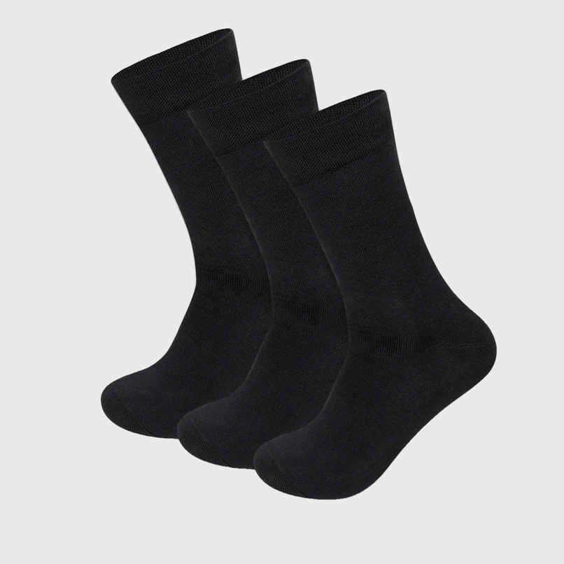 Supersox Men's Solid Combed Cotton Socks | Black - Free Size