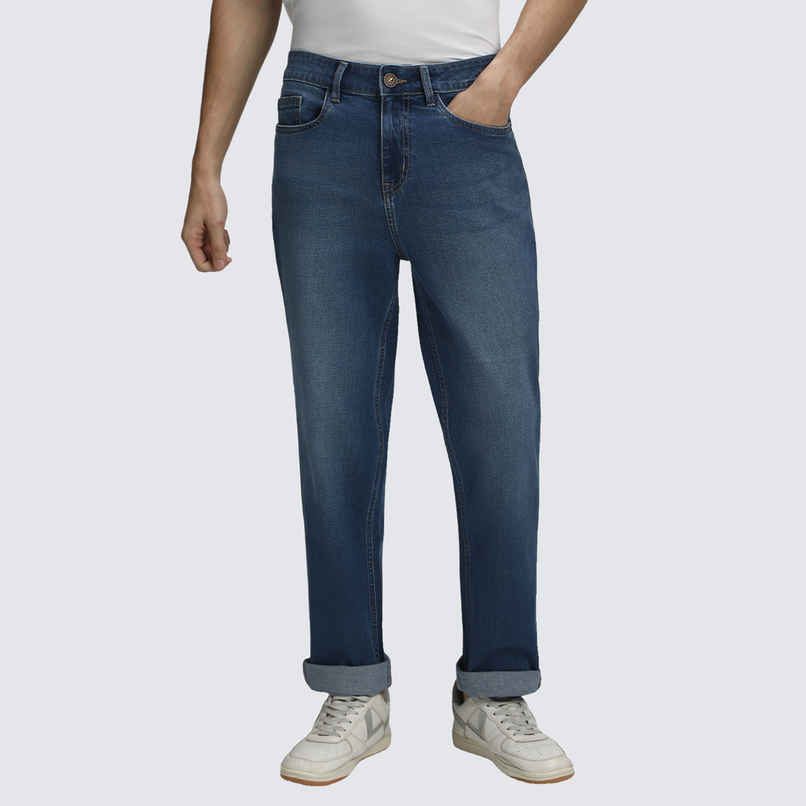 Dennis Lingo Men'straight Fit Washed Stretchable Jeans | Indigo | 36