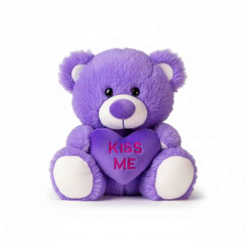 DearJoy Teddy Bear with Message on a Heart Purple 30 cm DearJoy Teddy Bear with Message on a Heart Purple 30 cm