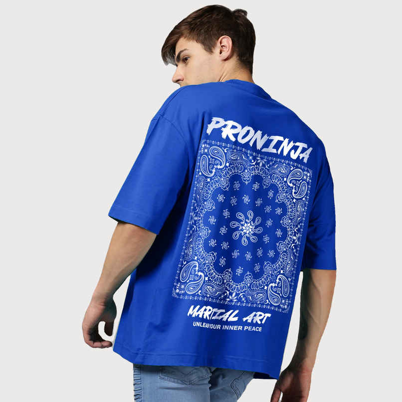 De Tees Men's Oversize T-shirt | M-OST-ROYAL-BLUE-PRONINJA | Royal Blue - L