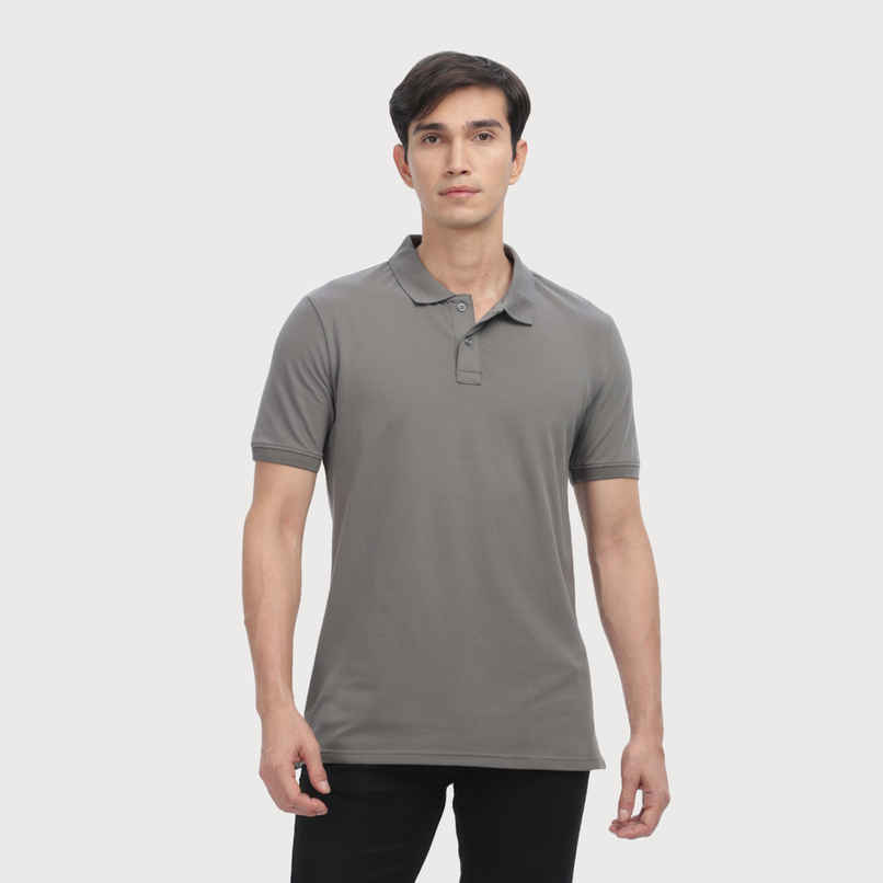 OUTLAWS Men's Premium Cotton Lycra Polo T-Shirt | Grey - XL OUTLAWS Men's Premium Cotton Lycra Polo T-Shirt | Grey - XL