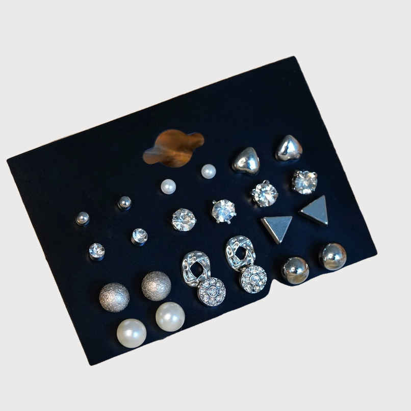 Fashion Frill Women's Stackable Earings Silver Regular