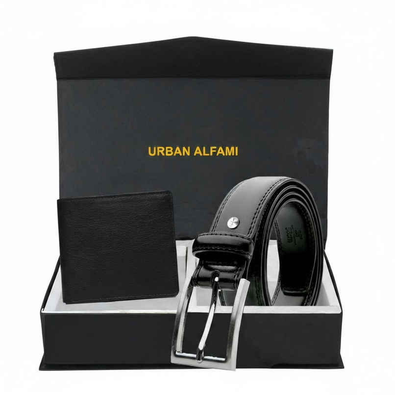 URBAN ALFAMI Men's Leather Belt & Wallet Combo Fits up to 40 Waist URBAN ALFAMI Men's Leather Belt & Wallet Combo Fits up to 40 Waist