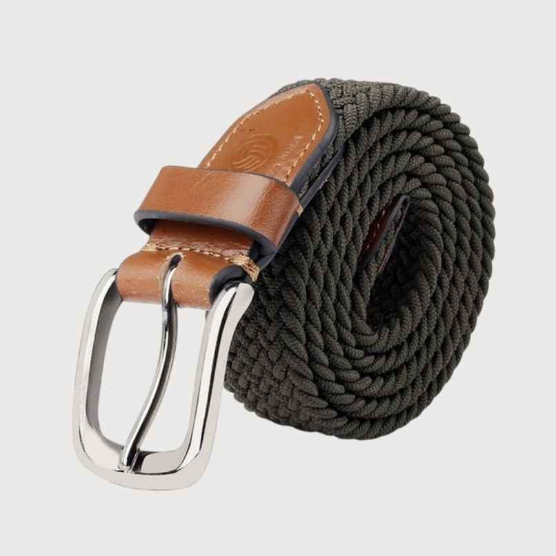 Bacca Bucci Men's Elastic Braided Golf Belt Olive Waist | 36