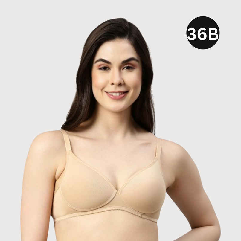 Enamor Women's A039 Perfect Coverage Cotton T-shirt Bra|Padded|Wirefree | Skin-36B