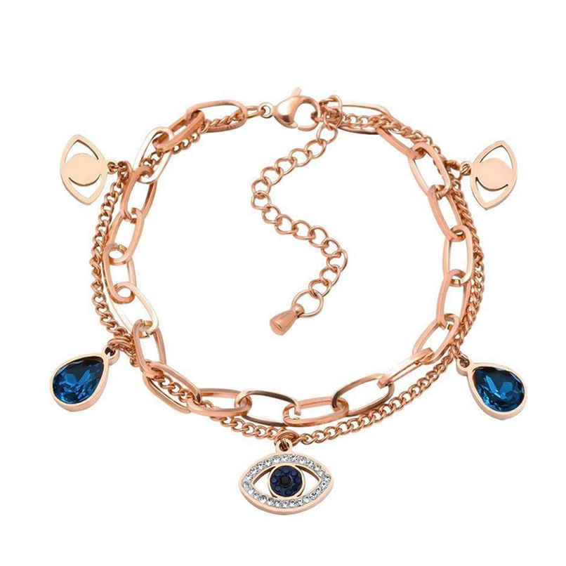 Fashion Frill Women's Multi Layered Bracelet Rose Gold Regular