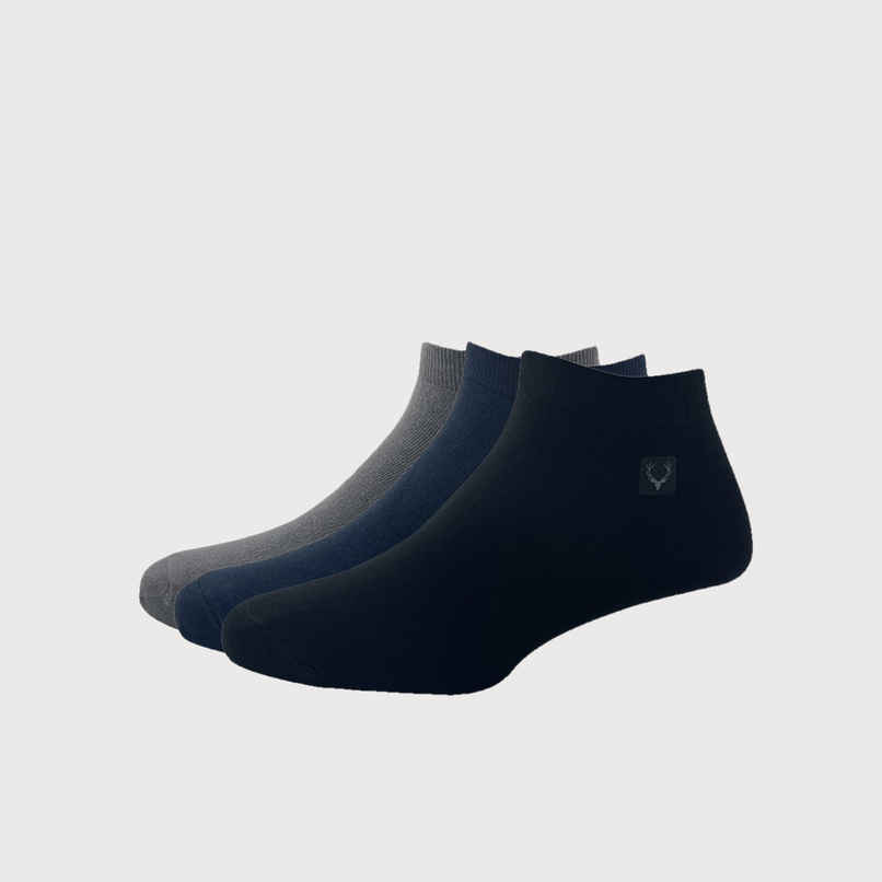 Allen Solly Men's Cotton Ankle Length Plain Socks - Black, Dark Grey, Navy Allen Solly Men's Cotton Ankle Length Plain Socks - Black, Dark Grey, Navy