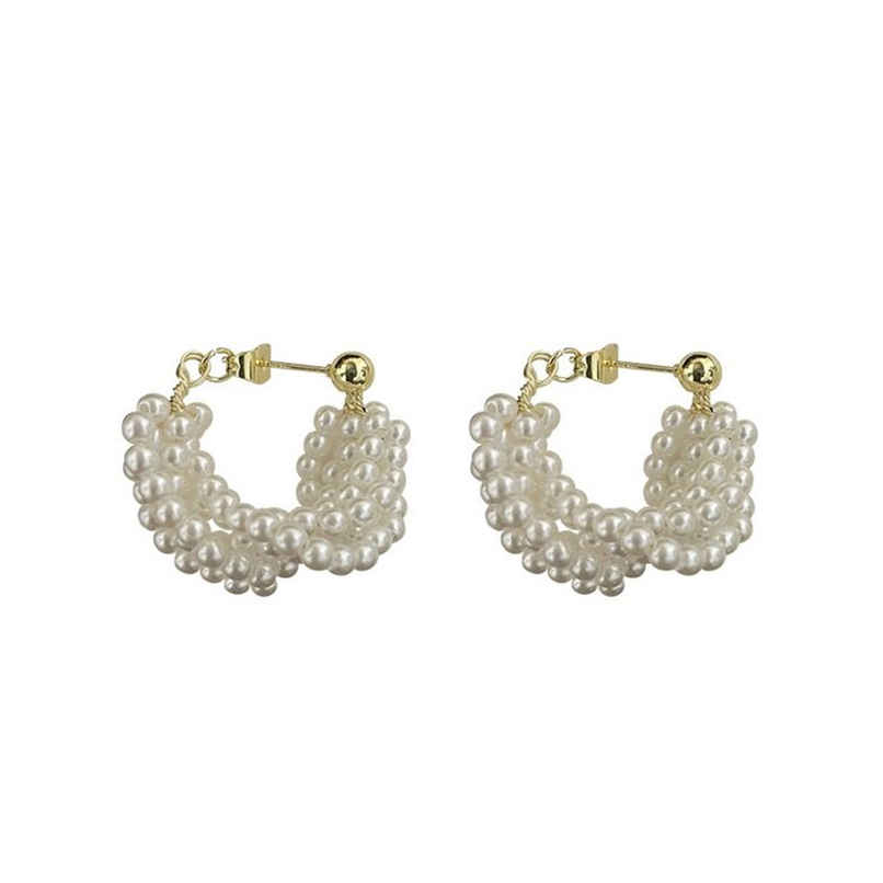 Just Lil Things Statement Clustered Pearl Hoop Earrings | jlt11768 Just Lil Things Statement Clustered Pearl Hoop Earrings | jlt11768