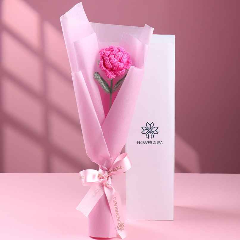 Artificial Pink Rose Crochet Floral Arrangement | For Someone Special | Floweraura