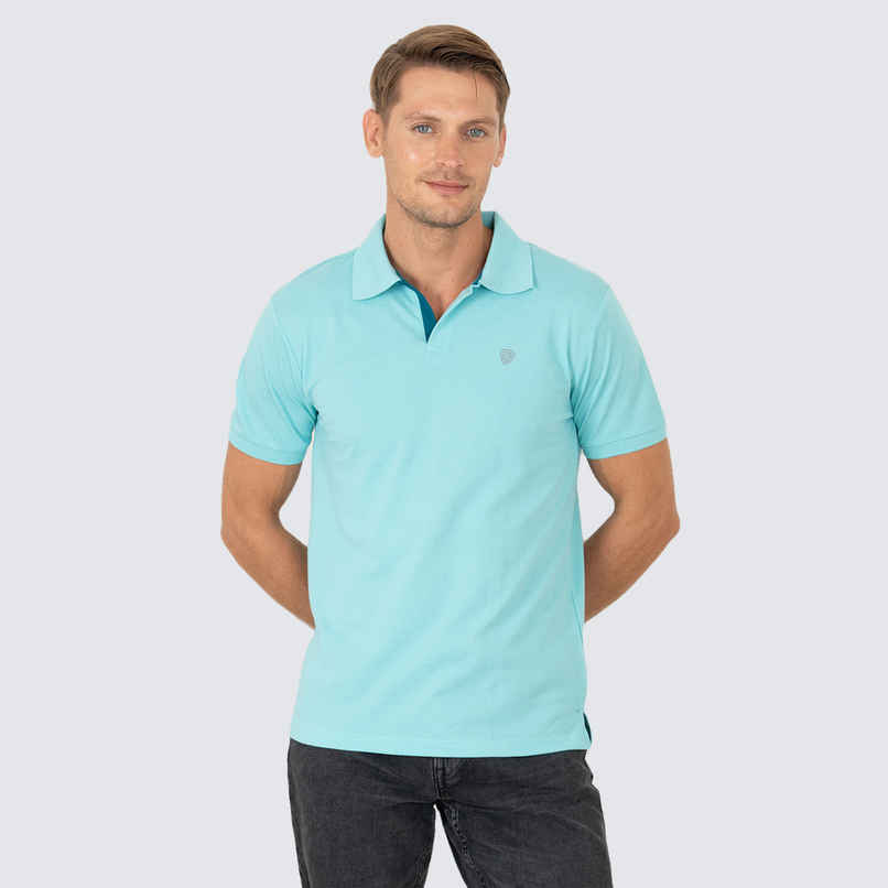 Lux Cozi Men's Cotton Polo T-Shirt, Pool Blue, S