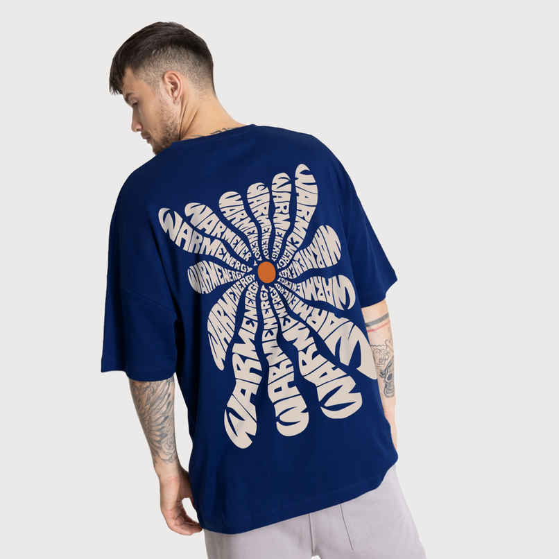 De Tees Men's Oversize T-shirt | M-OST-NAVY-WARM-ENERGY | Navy - M